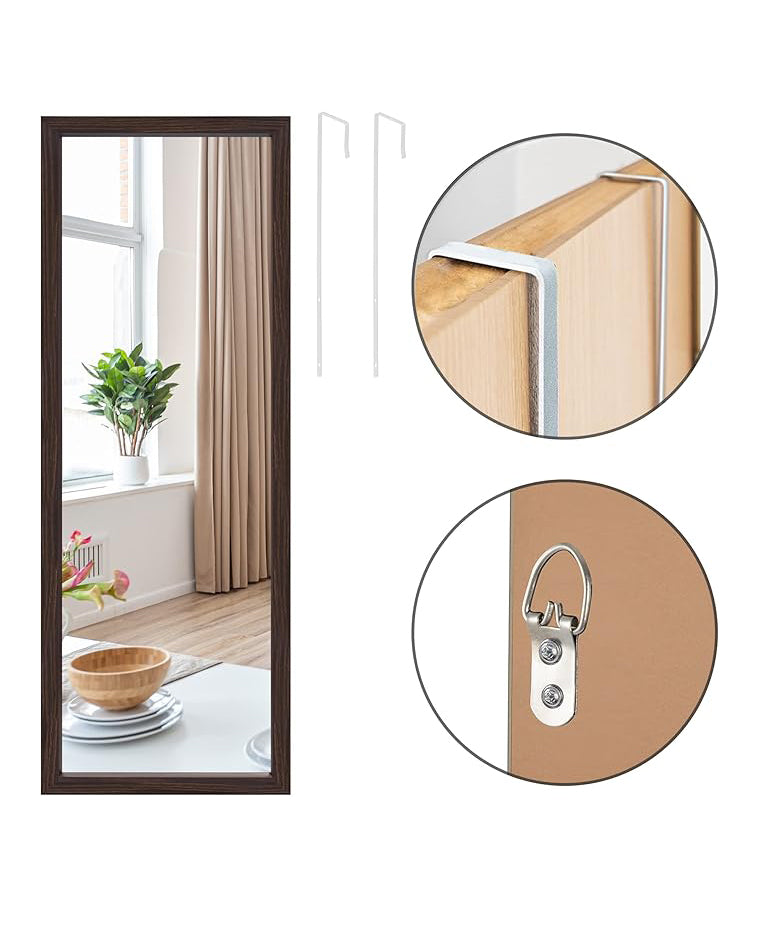 Poshions Full Length Door Wall Mirror Black 130x45cm