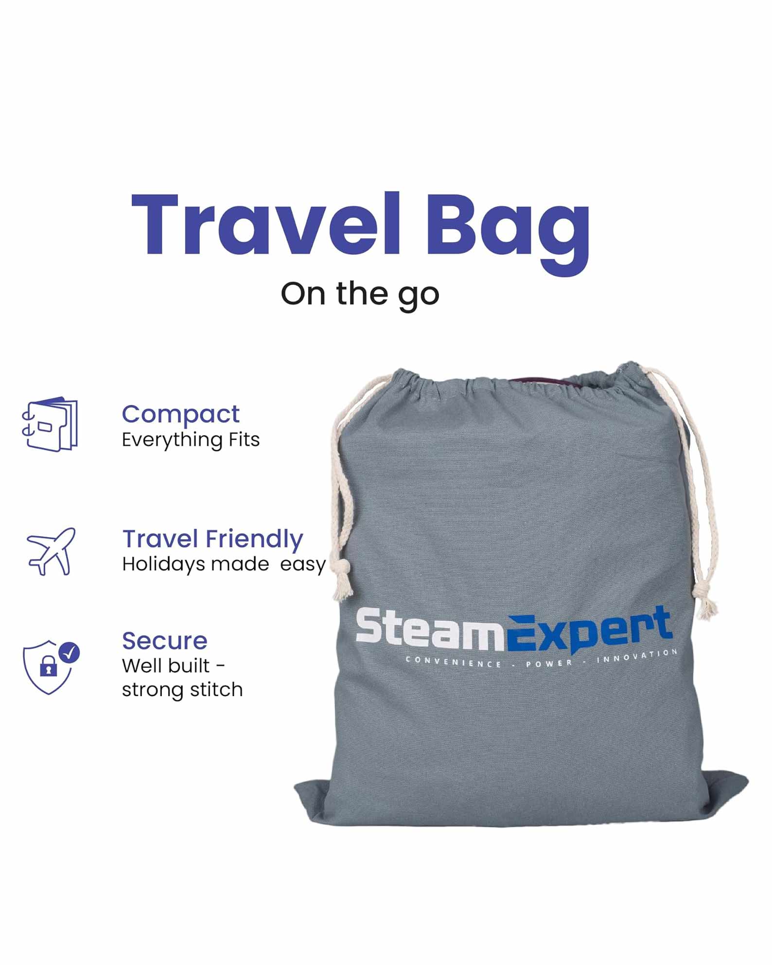 Steam Expert Handheld Travel Steamer for Clothes Travel Bag