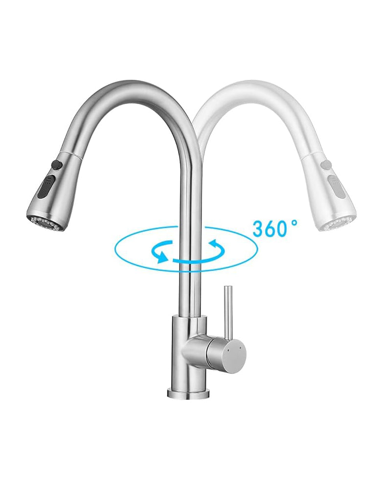 Kitchen Sink Mixer Tap Pull Down 3 Function Sprayer