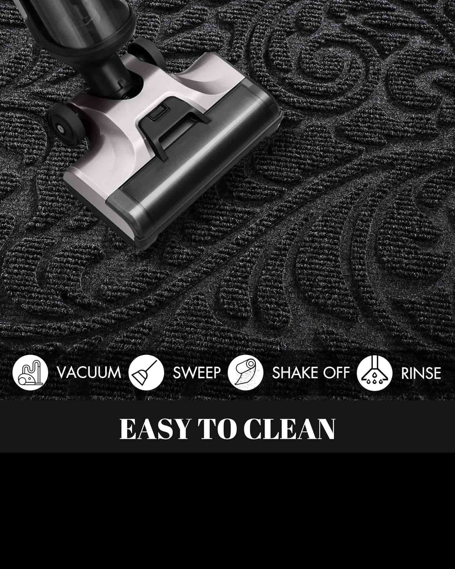 Door Mat Heavy Duty For Home Entrance 92 x 61 cm Black