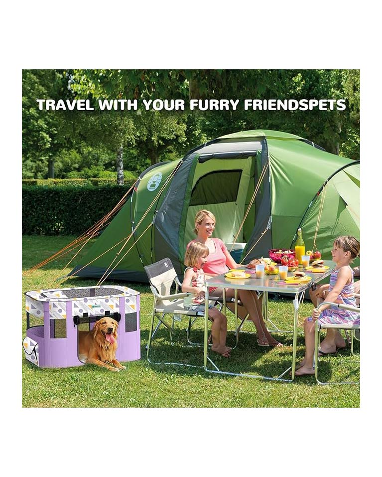 Portable Foldable Pet Playpen For Dogs Cats Large