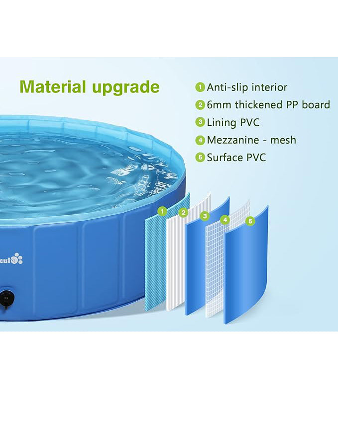 Paddling Pool for Pets and kids Foldable 120x 30cm