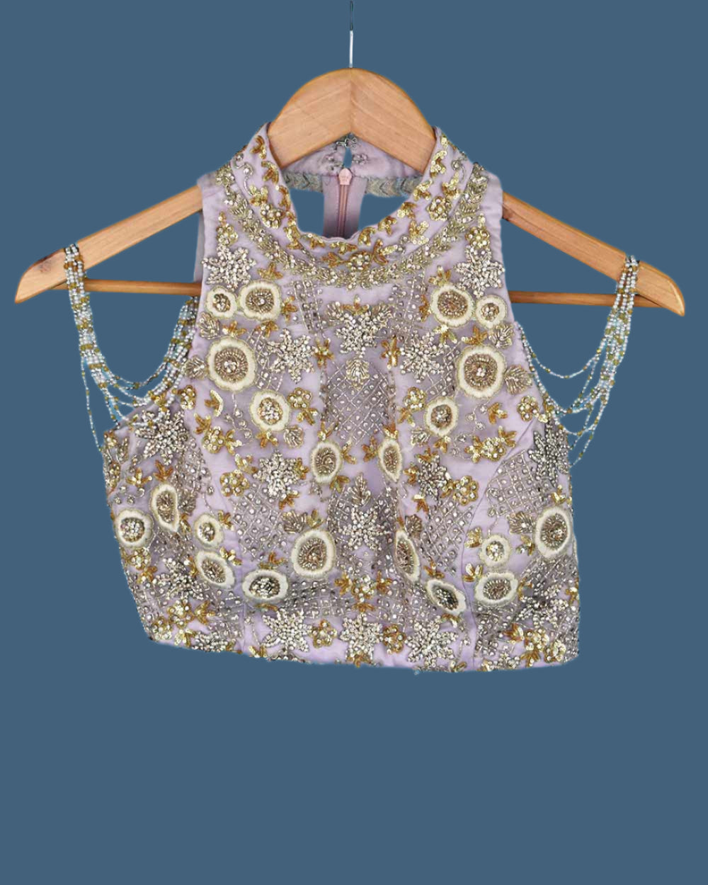 Pale Pink Asian Wedding Bodice Skirt Shawl