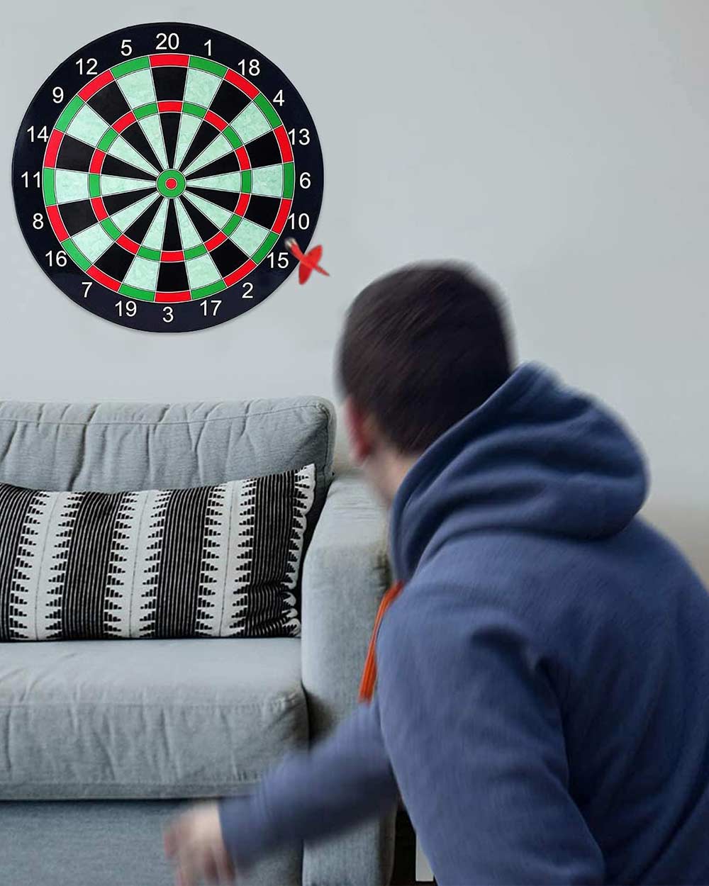 Darts Board Magnetic Safety Set 17" With Darts