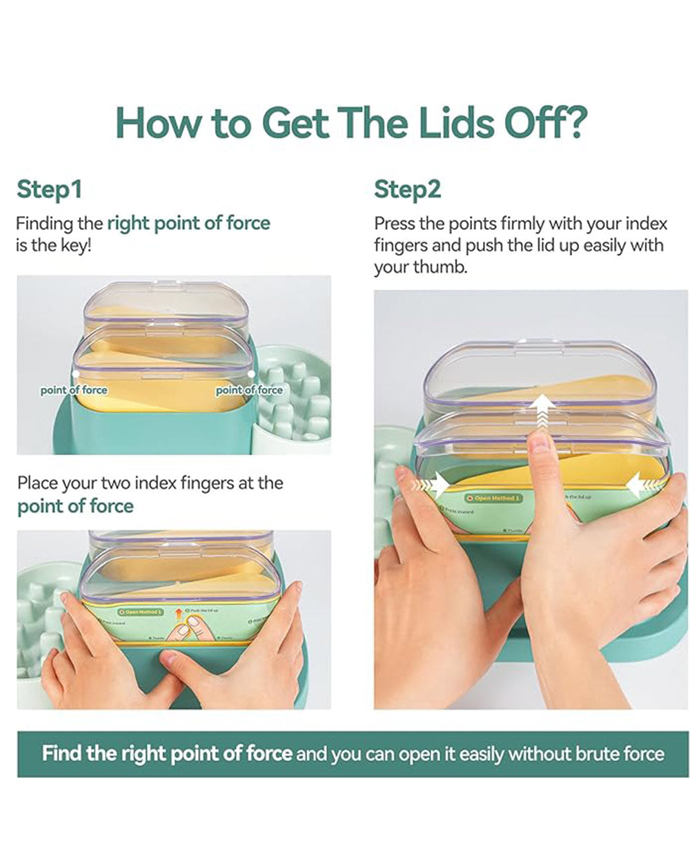 Double Food Bucket Slow Feeder Dog Bowls Puzzle Toy Green