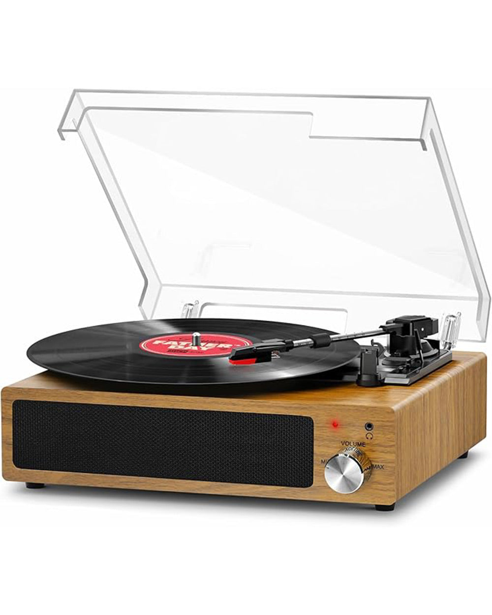 Vinyl Record Player Retro Aesthetic Natural Wood