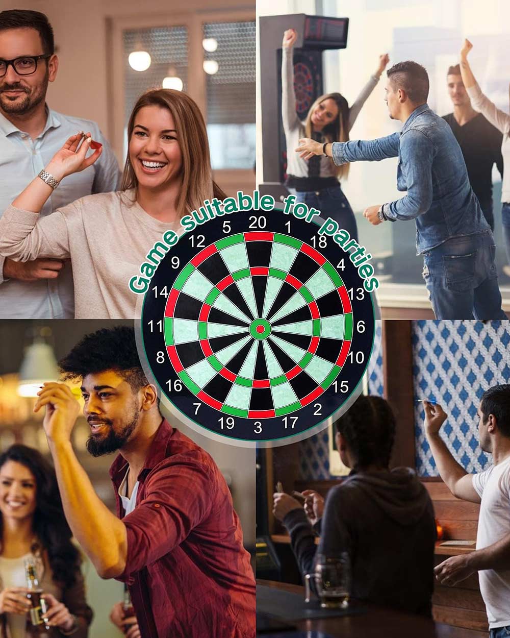 Darts Board Magnetic Safety Set 17" With Darts