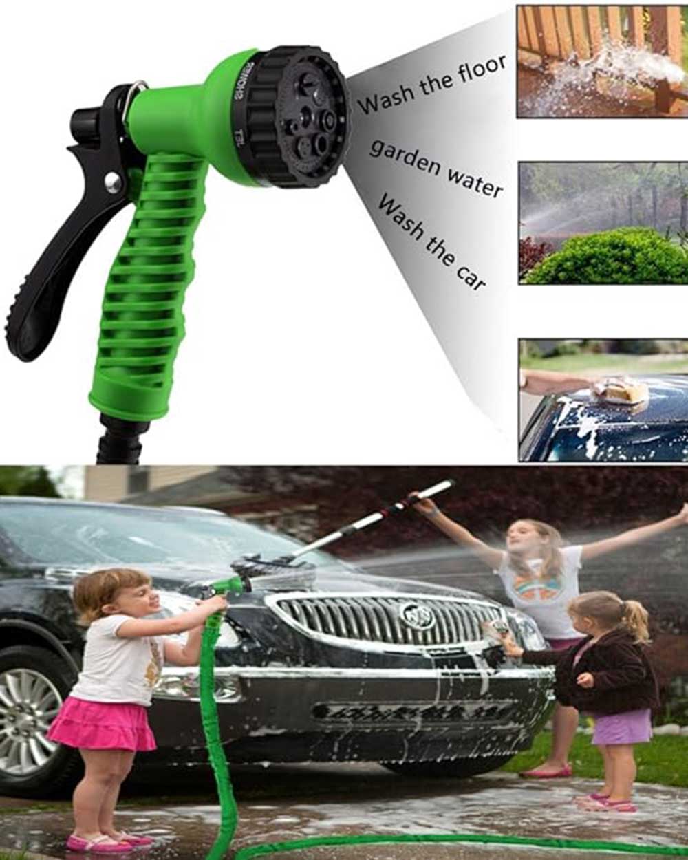 Magic Hose 100ft Expanding Garden 7 Function Spray