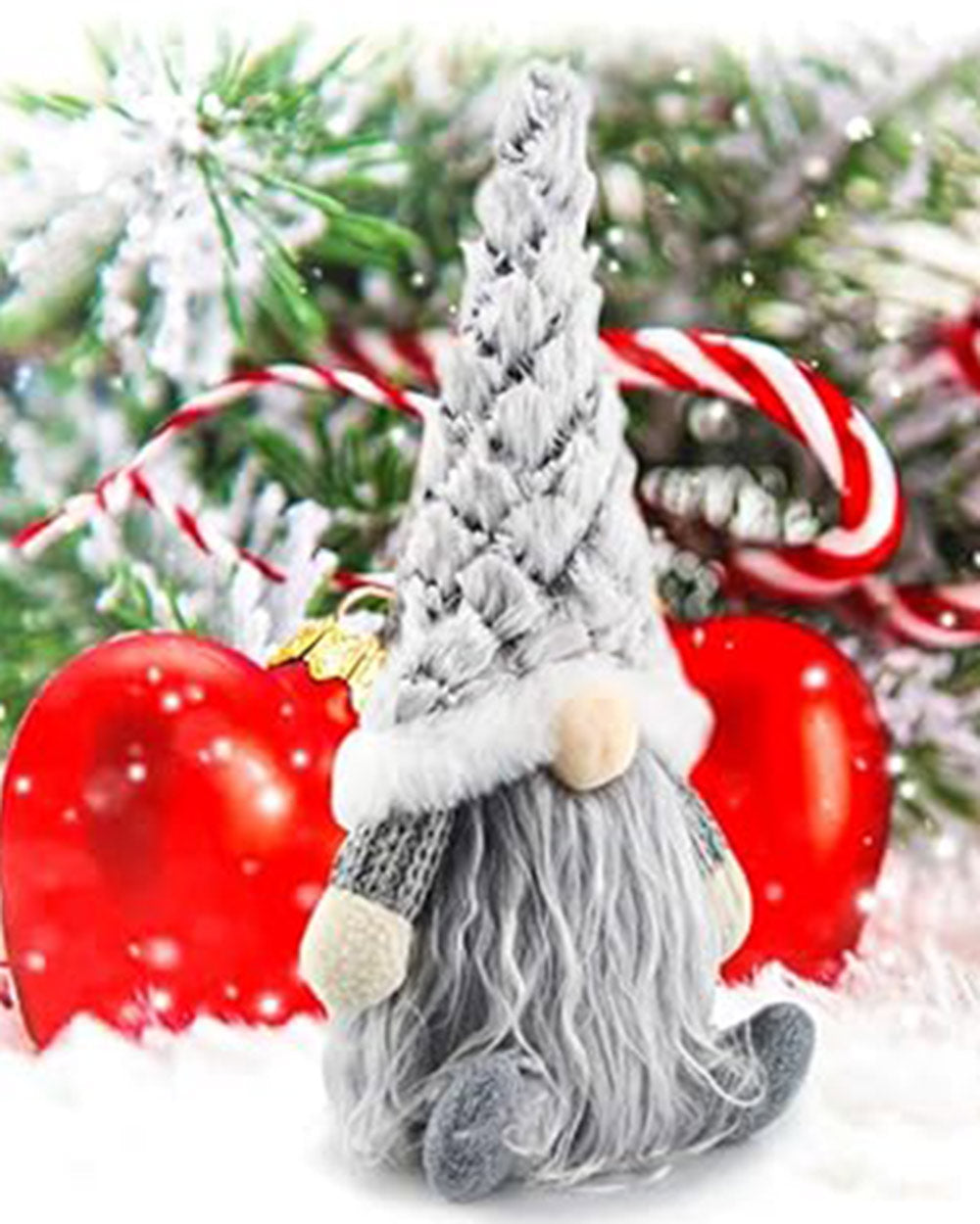 Christmas Gonk Plush Decoration 16x6x29cm Grey