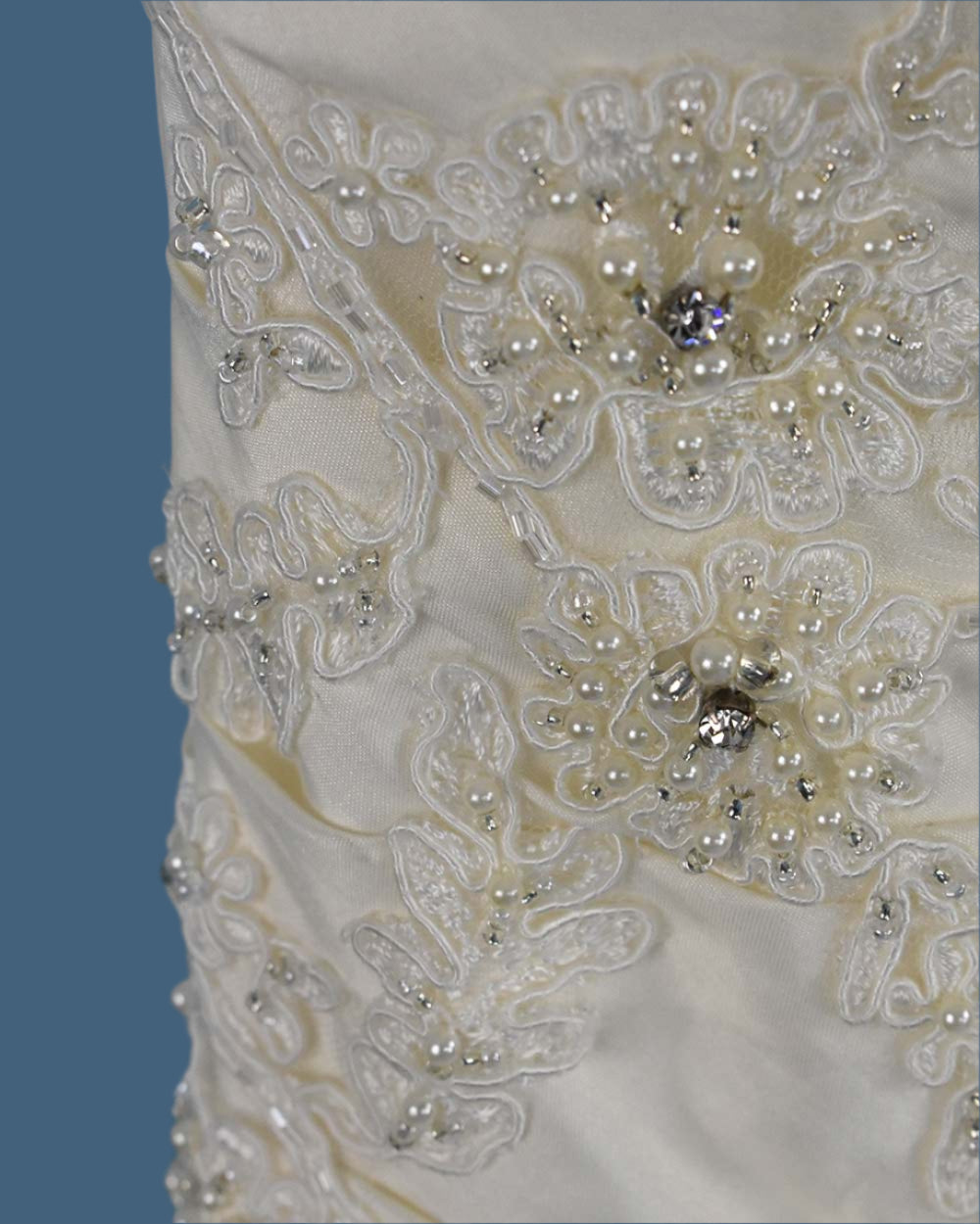 Lotus Oriental Crop Ivory A Line Wedding Dress