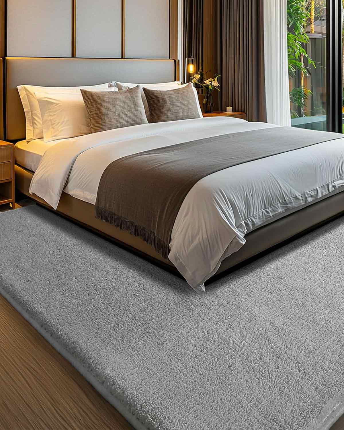 Large Carpet Rug 200 x 300cm Light Grey