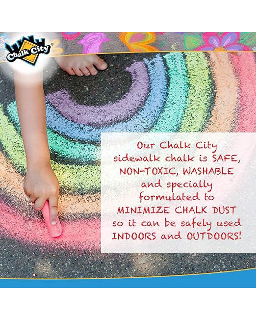 Chalk City Jumbo Chalks 17 Colours 136 Pieces for Kids