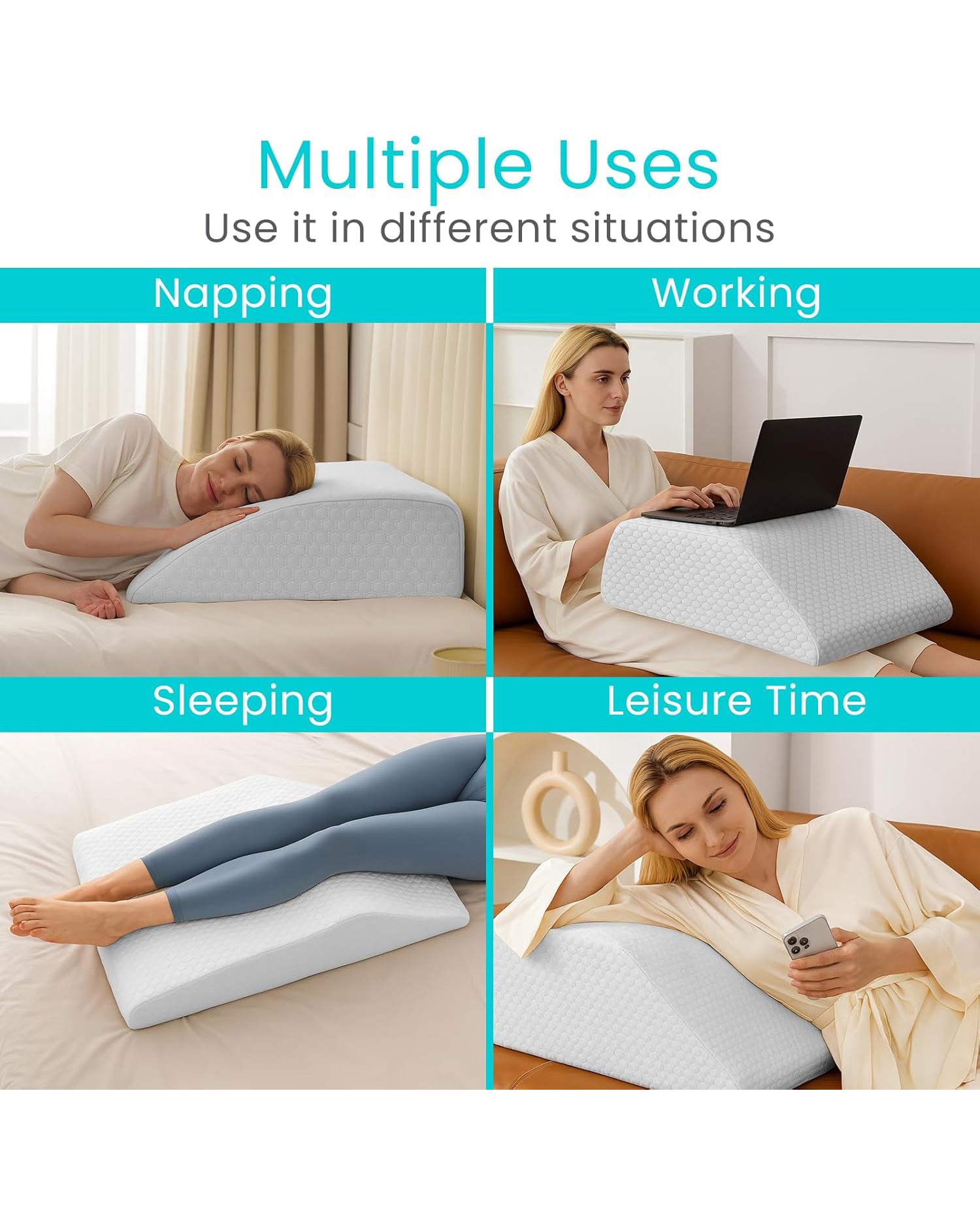 Leg Elevation Pillow Support Cushion White