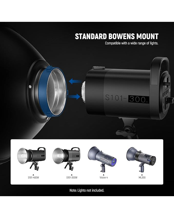 NEEWER 12"/30cm Metal Beauty Dish Bowens Mount Reflector Kit