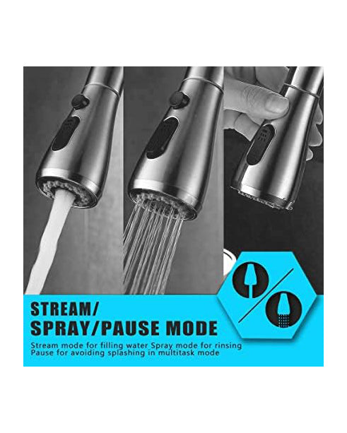 Kitchen Sink Mixer Tap Pull Down 3 Function Sprayer