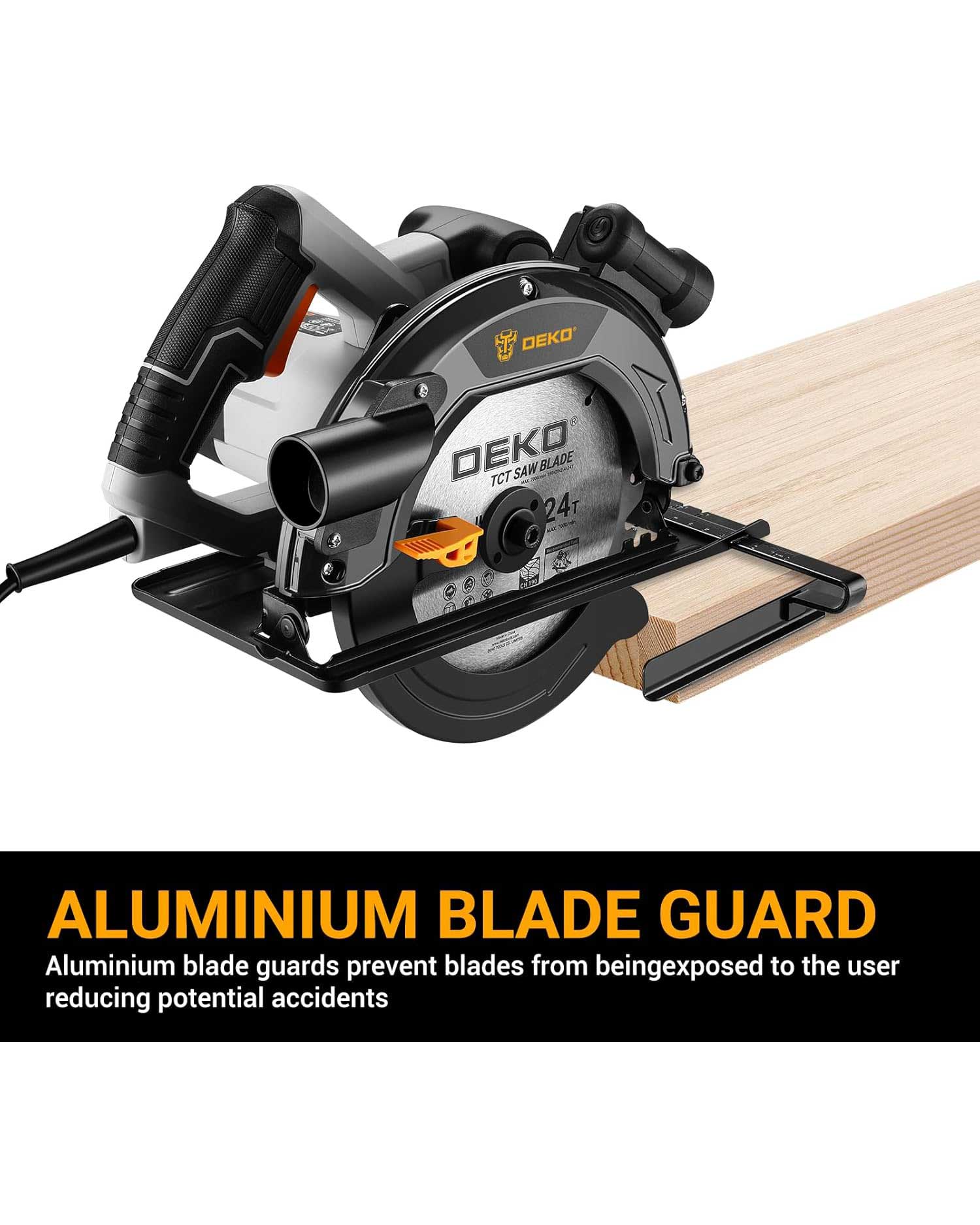 DEKOPRO Circular Saw 1400W 5500RPM 24T 40T Blades