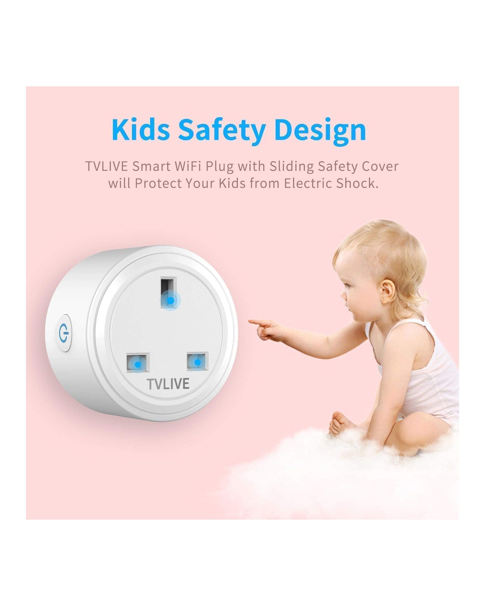 TVLIVE 2 Pack 13A Smart Plugs Wireless Smart Socket