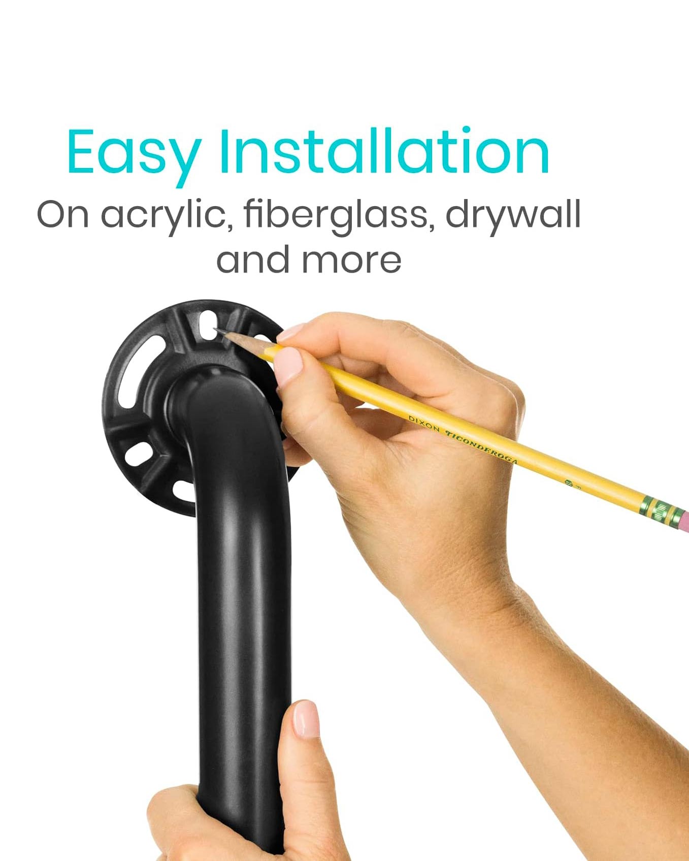 Vive Grab Bar for Bathtubs and Showers 16" Black