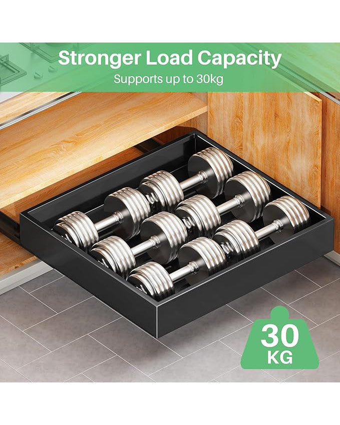 Pull Out Cabinet Organiser Heavy Duty Drawer Black 1pc