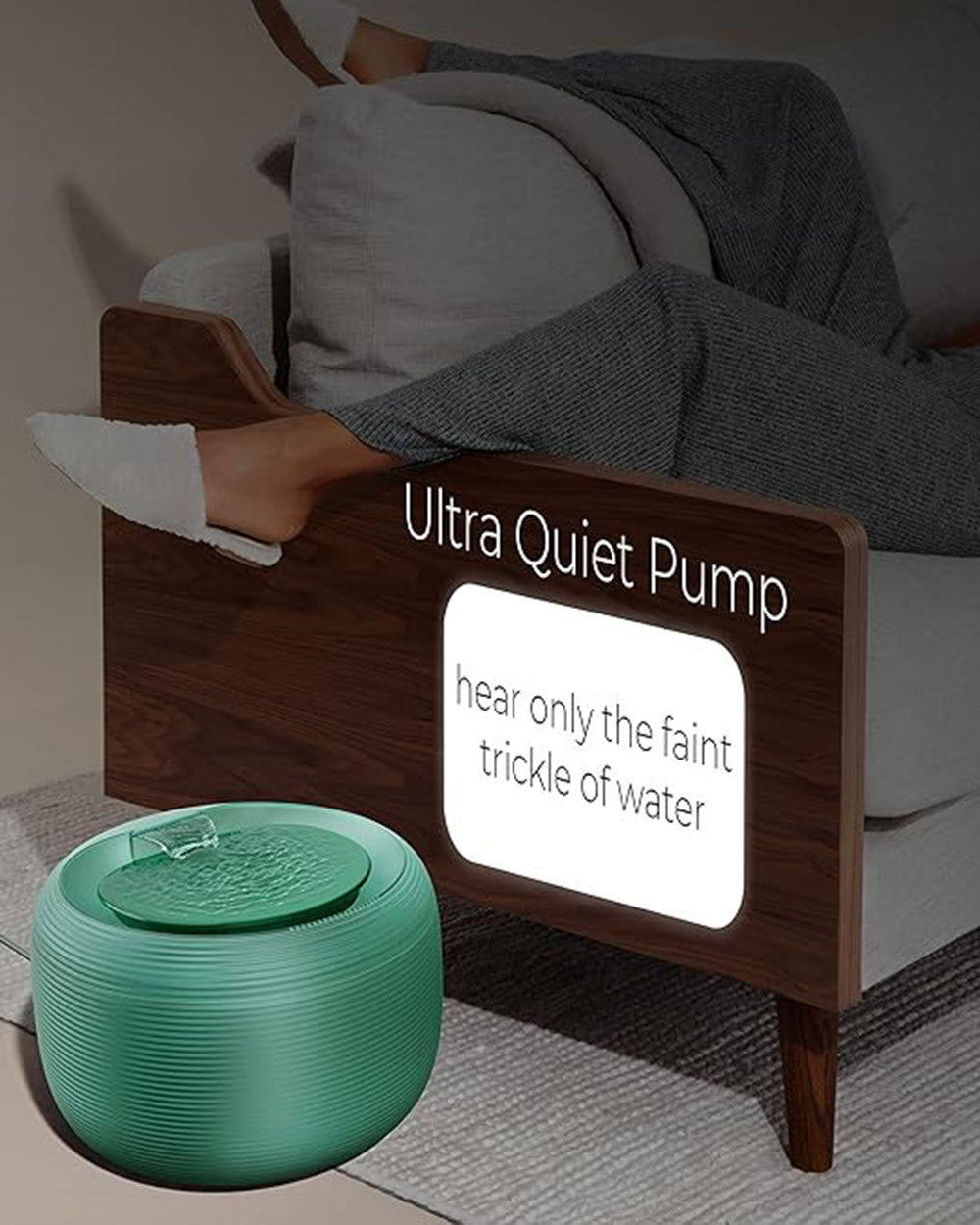 Pet Water Fountain Dog Cat Nugget Lite Drinking 2.5L Green