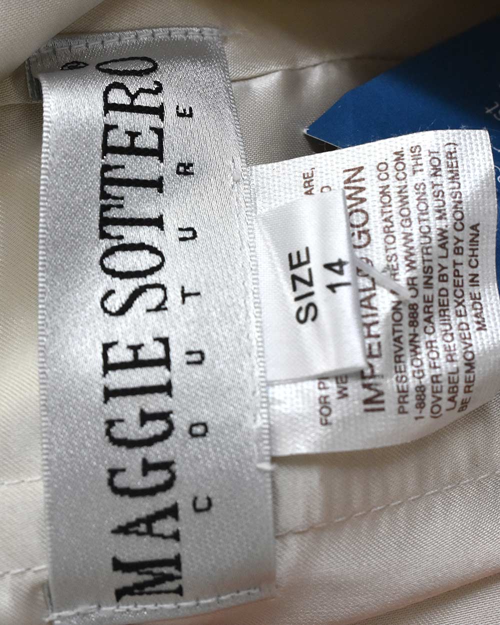 Maggie Sottero Champagne A Line Wedding Dress Size 14