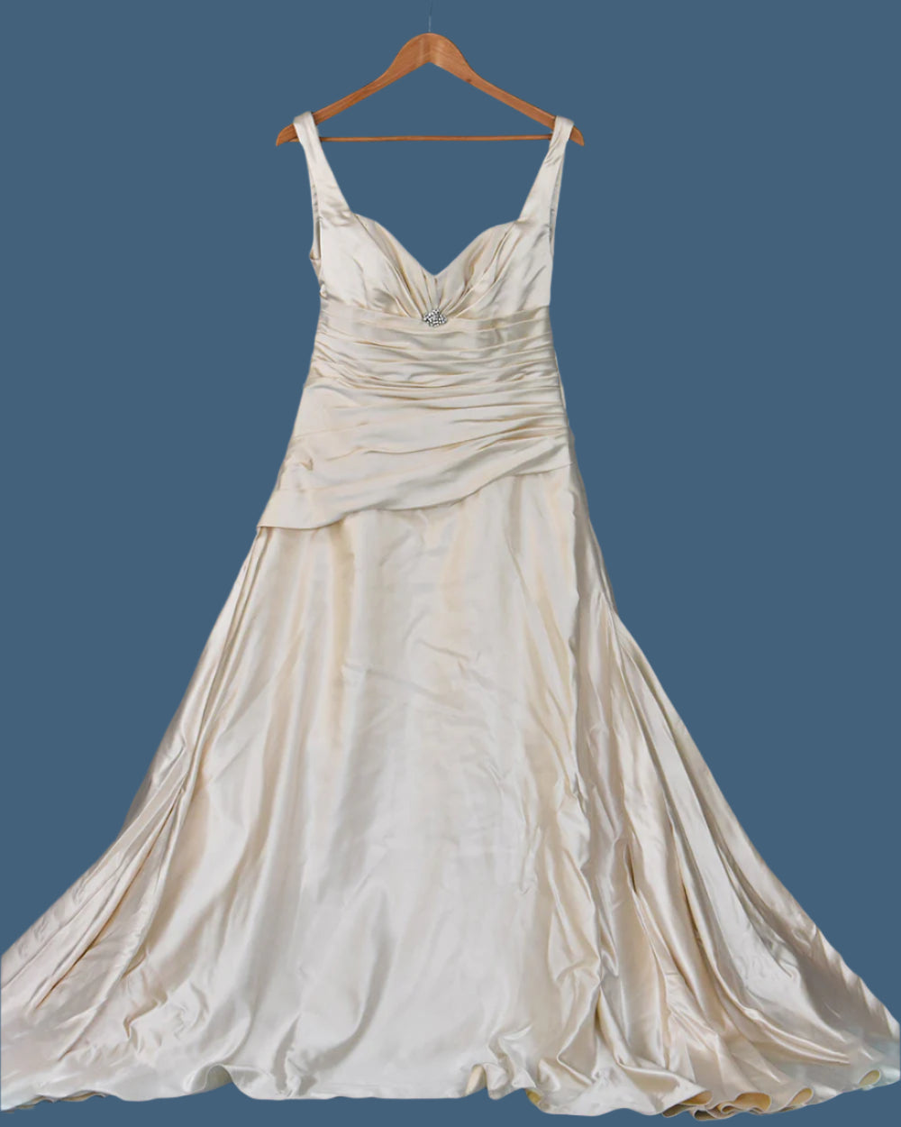 Maggie Sottero Champagne A Line Wedding Dress Size 14