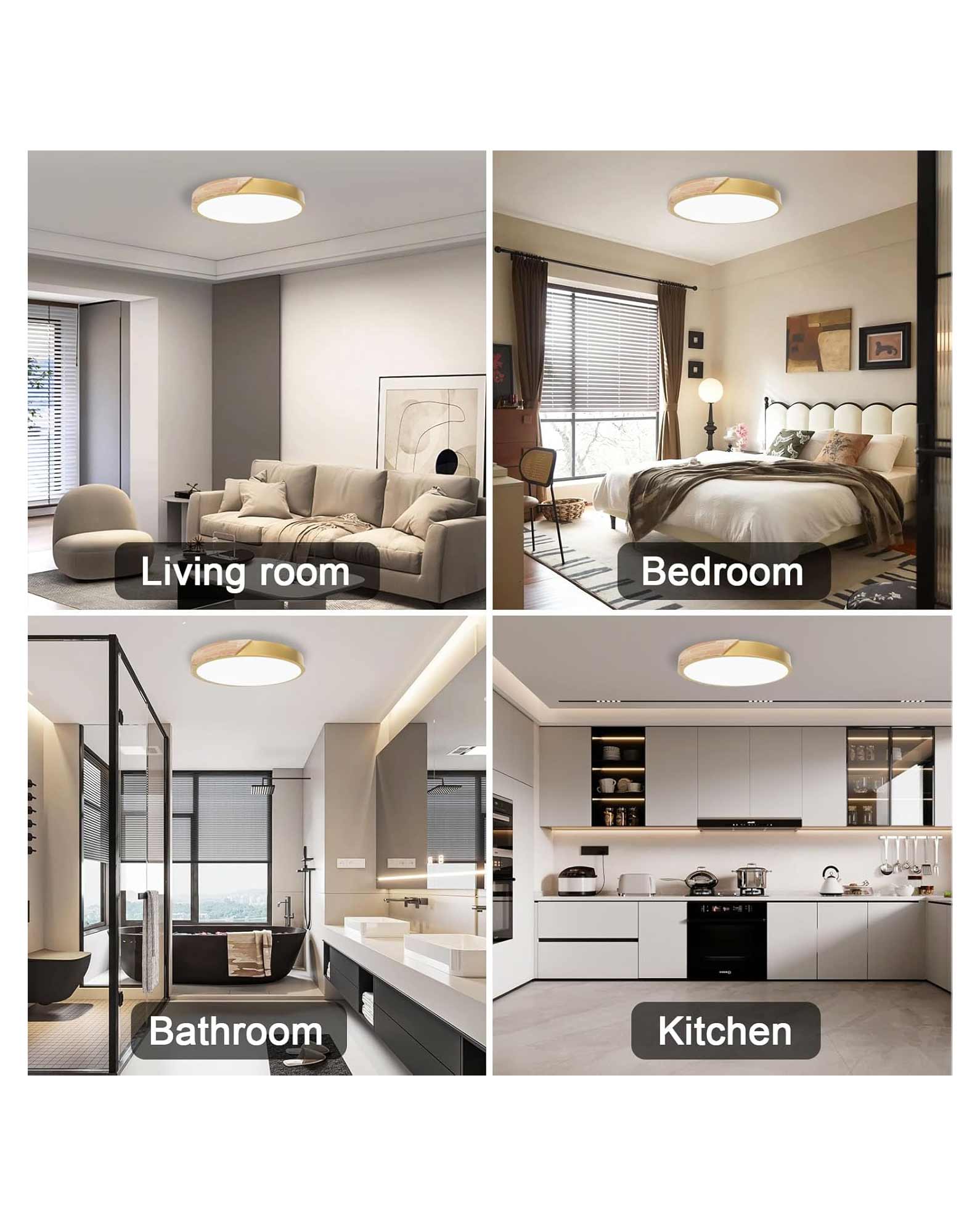 LED Ceiling Light Panel 50W 5000LM Gold 50cm