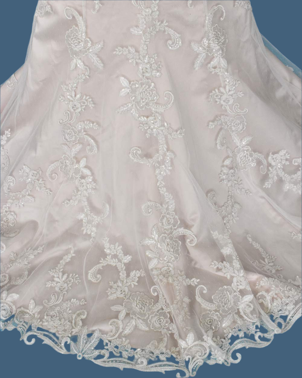 Cosmobella Blush Pink Fishtail Wedding Dress Size 12