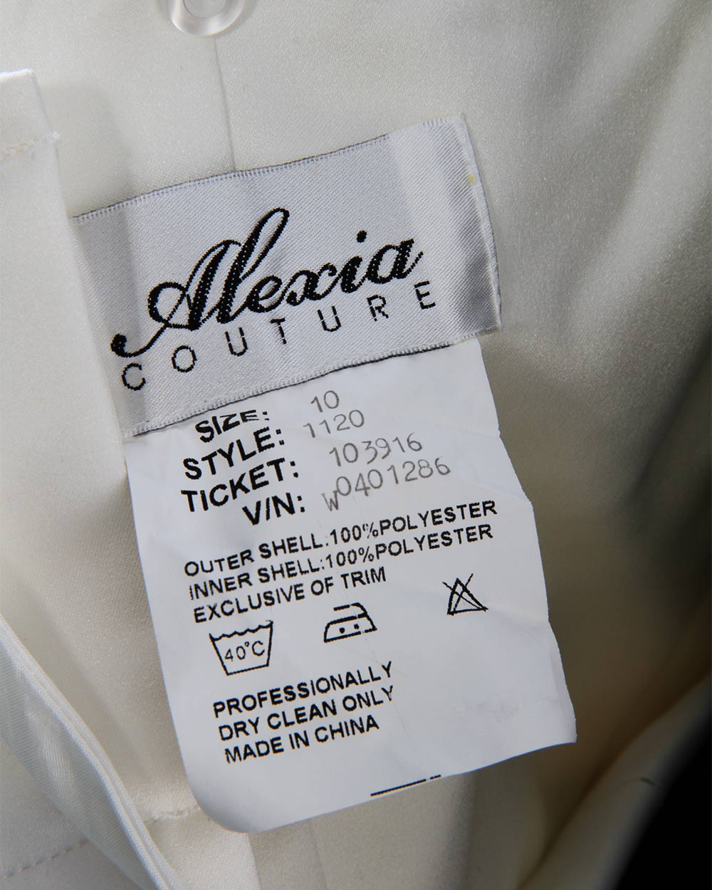 Alexia Couture Ivory A Line Wedding Dress Size 10