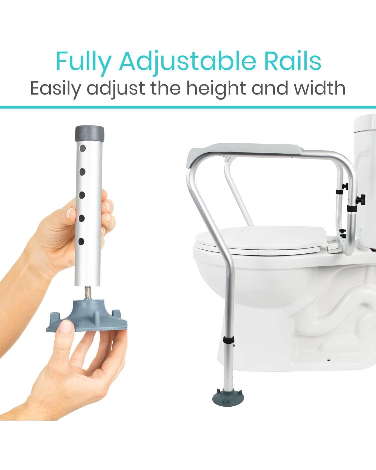 Vive Toilet Rail Bathroom Safety Frame Grab Bar