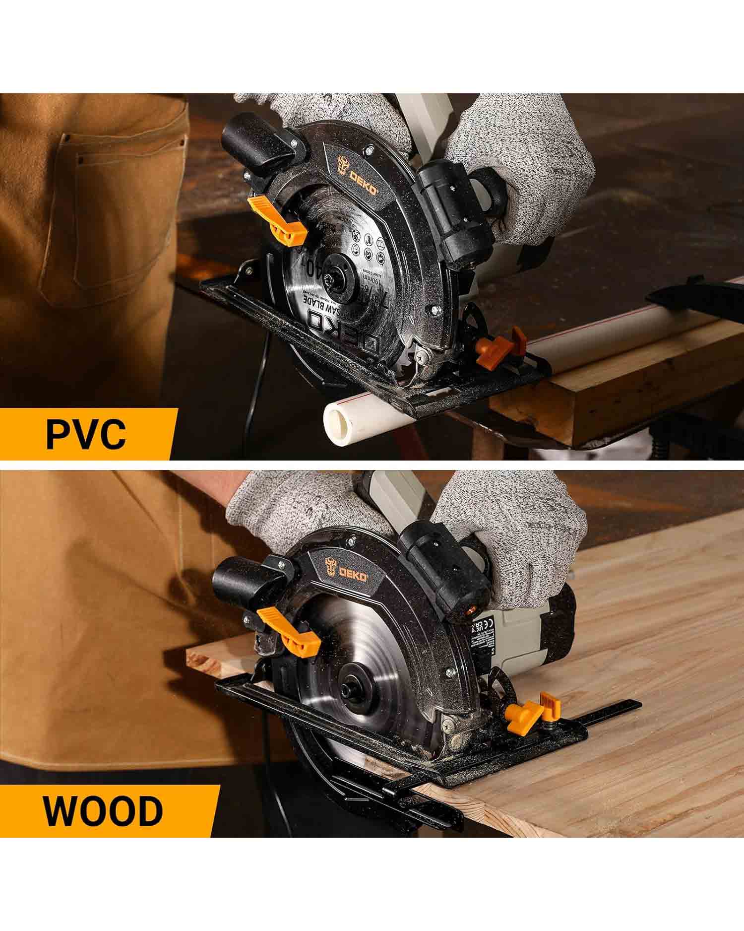 DEKOPRO Circular Saw 1400W 5500RPM 24T 40T Blades