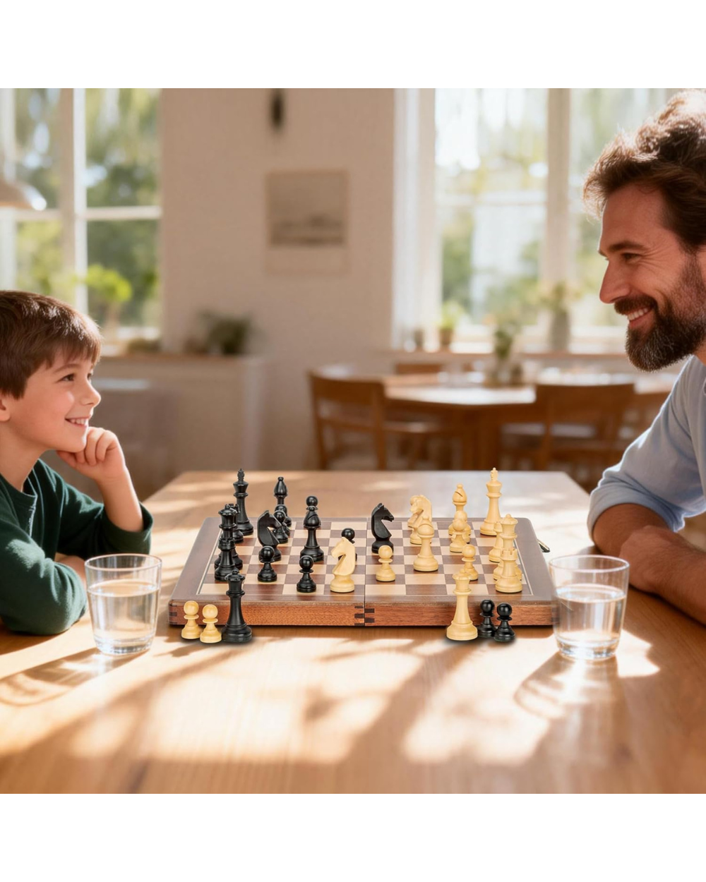 A&A 19 Inches Wooden Folding Chess Set