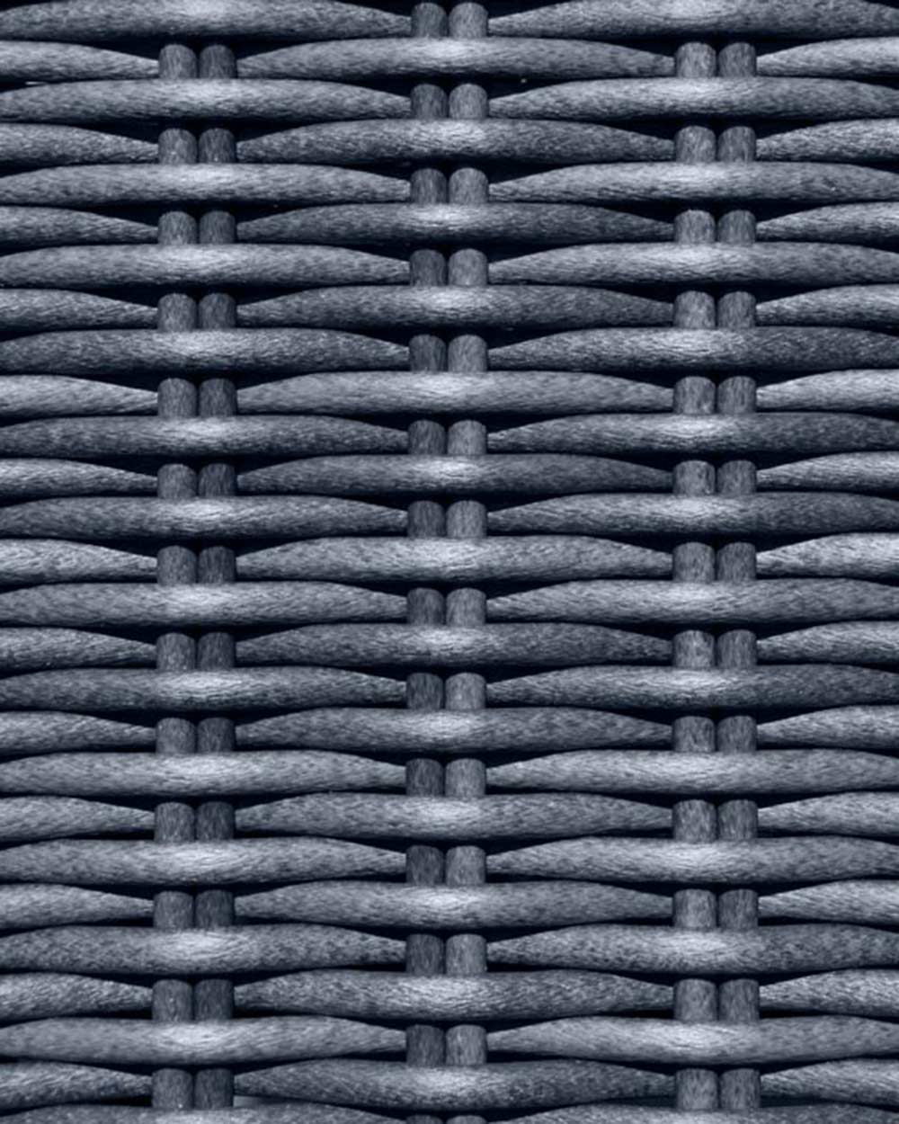 close up of the weather proof rattan effect weave