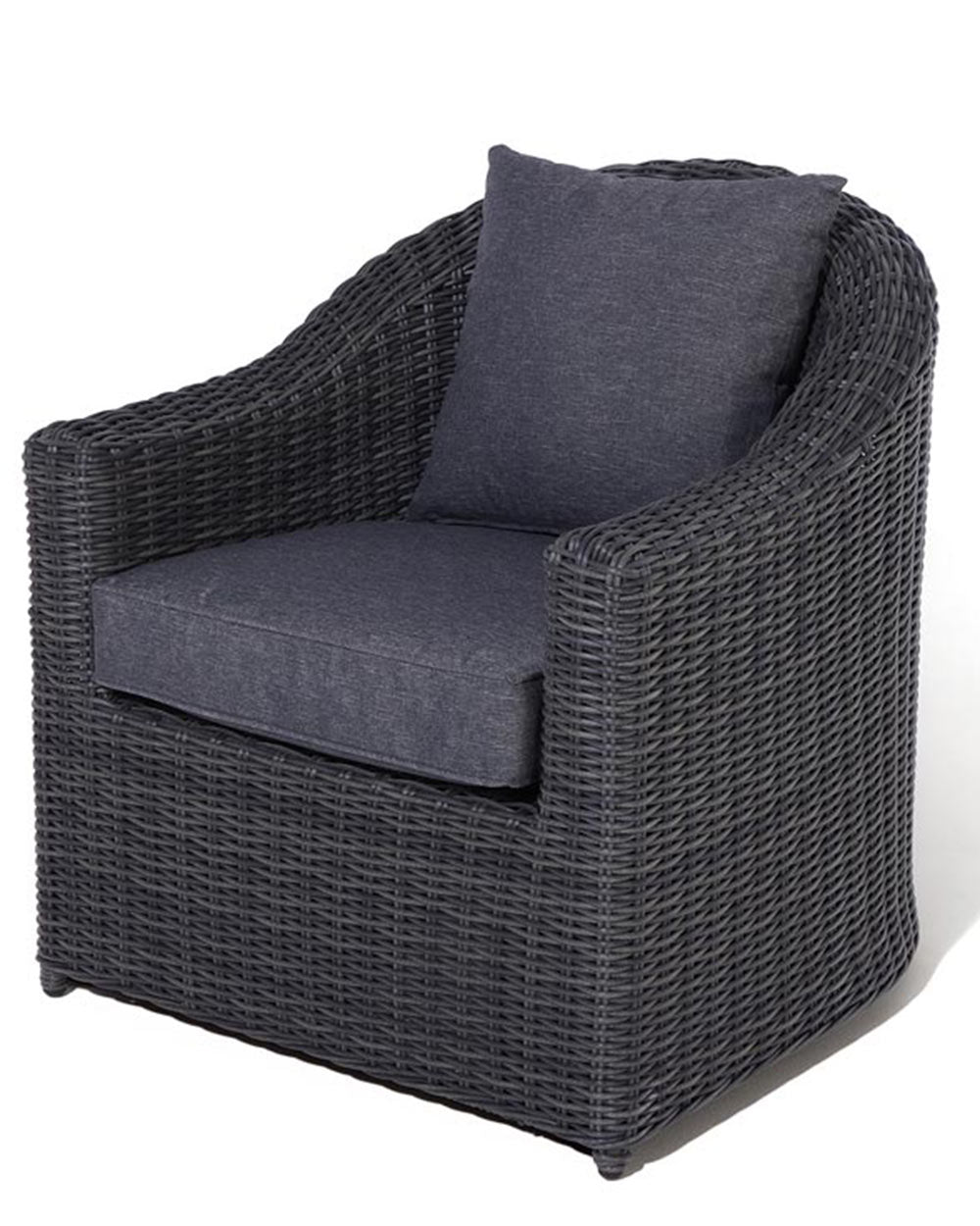 white cut out image of the arm chair angled view