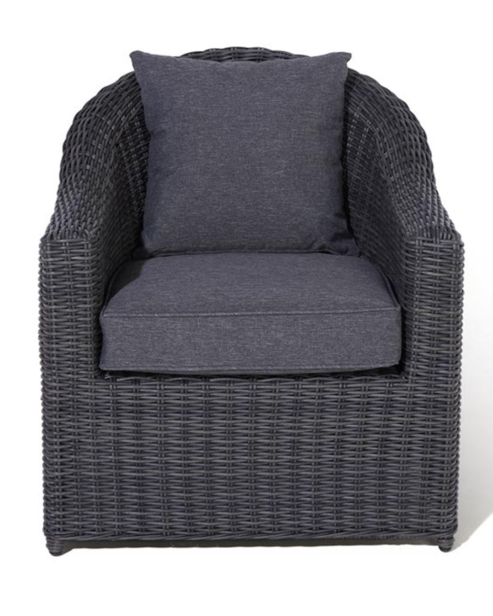white cut out image of the arm chair full frontal view