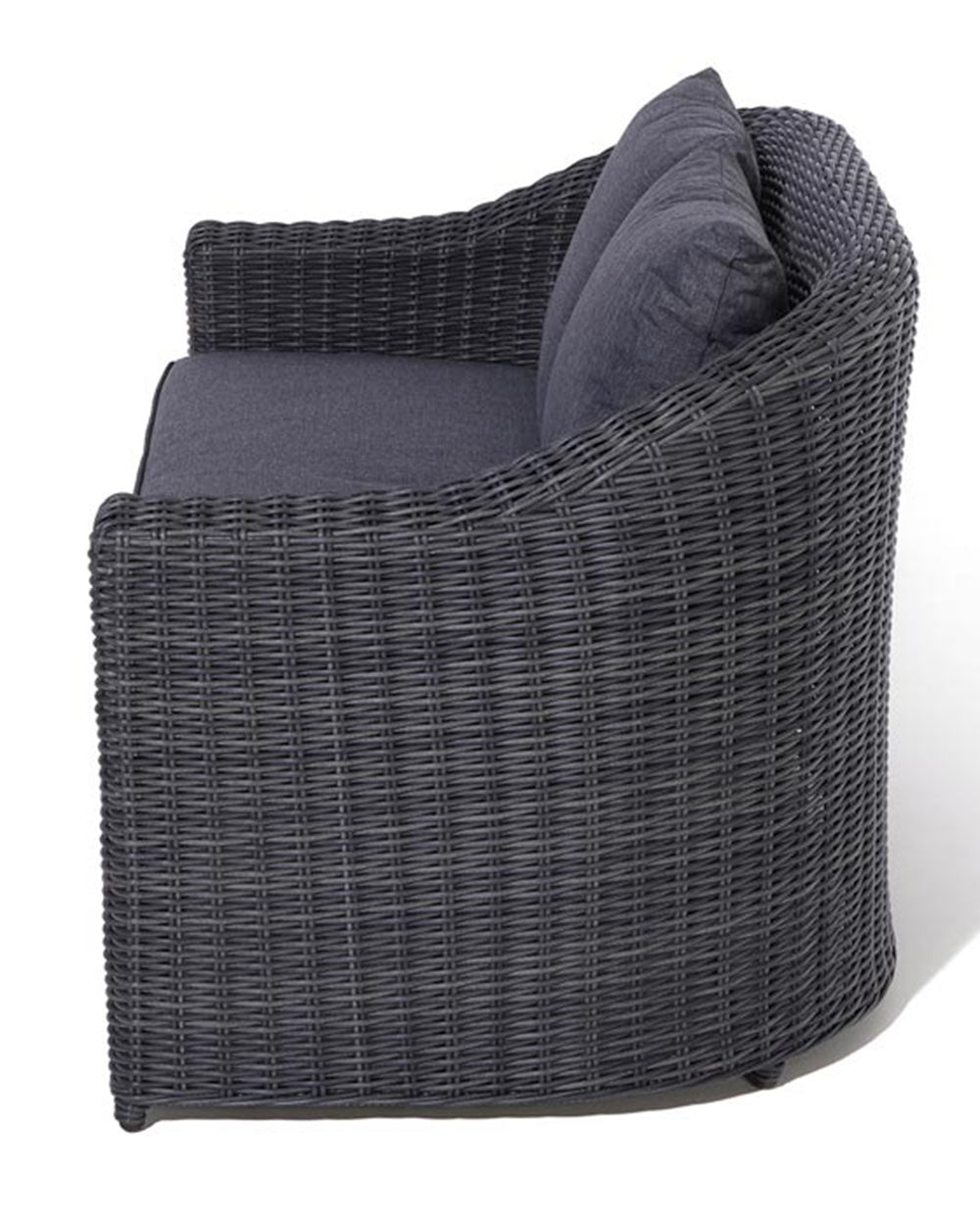 white cut out image of the 2 seater sofa side view