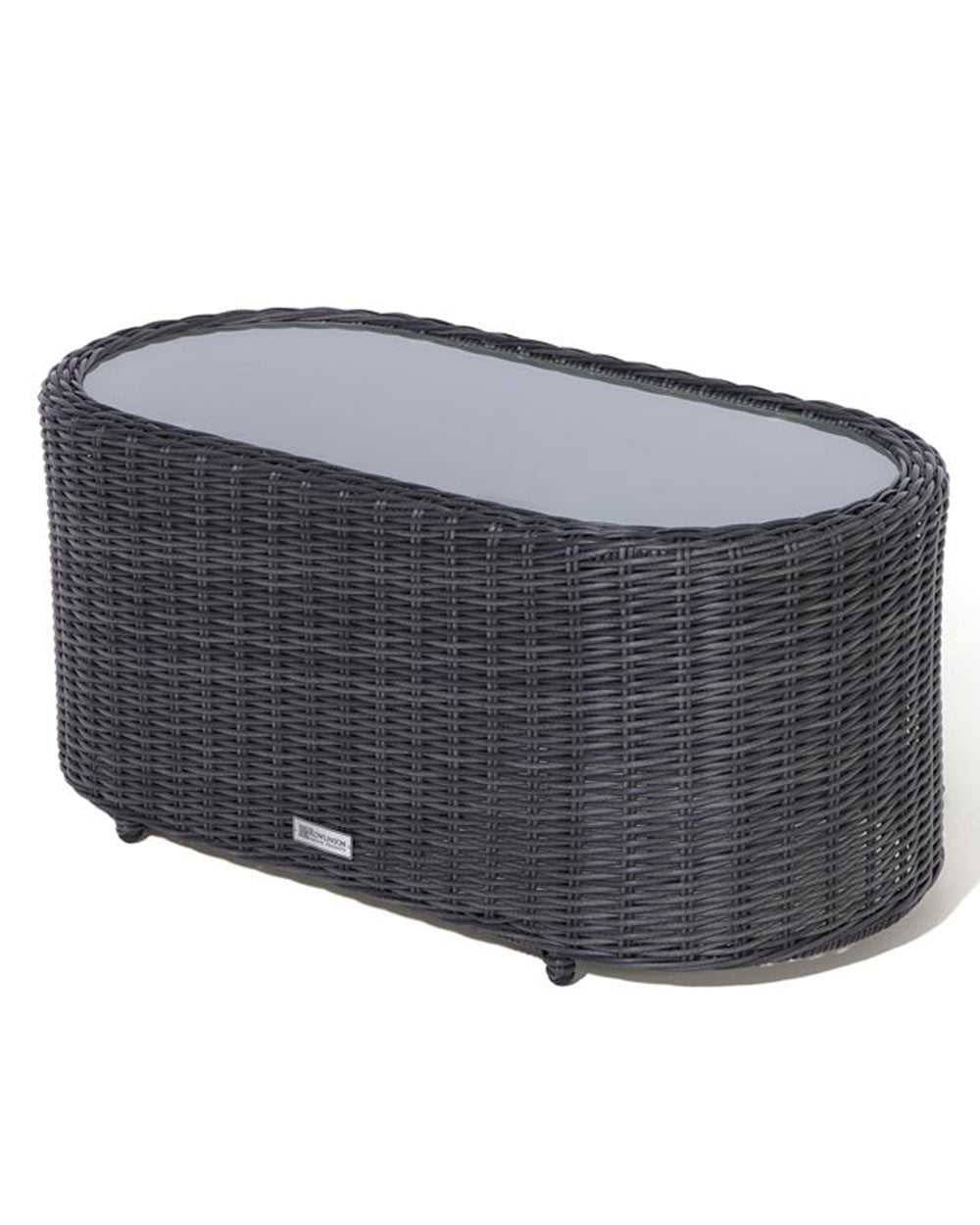 white cut out image of the frosted glass rattan coffee table