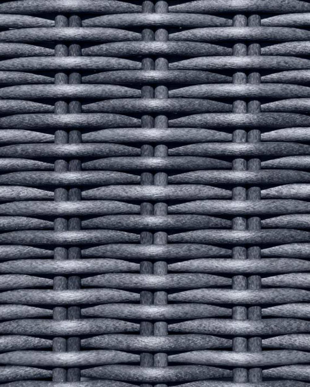 close up of the grey rattan weave
