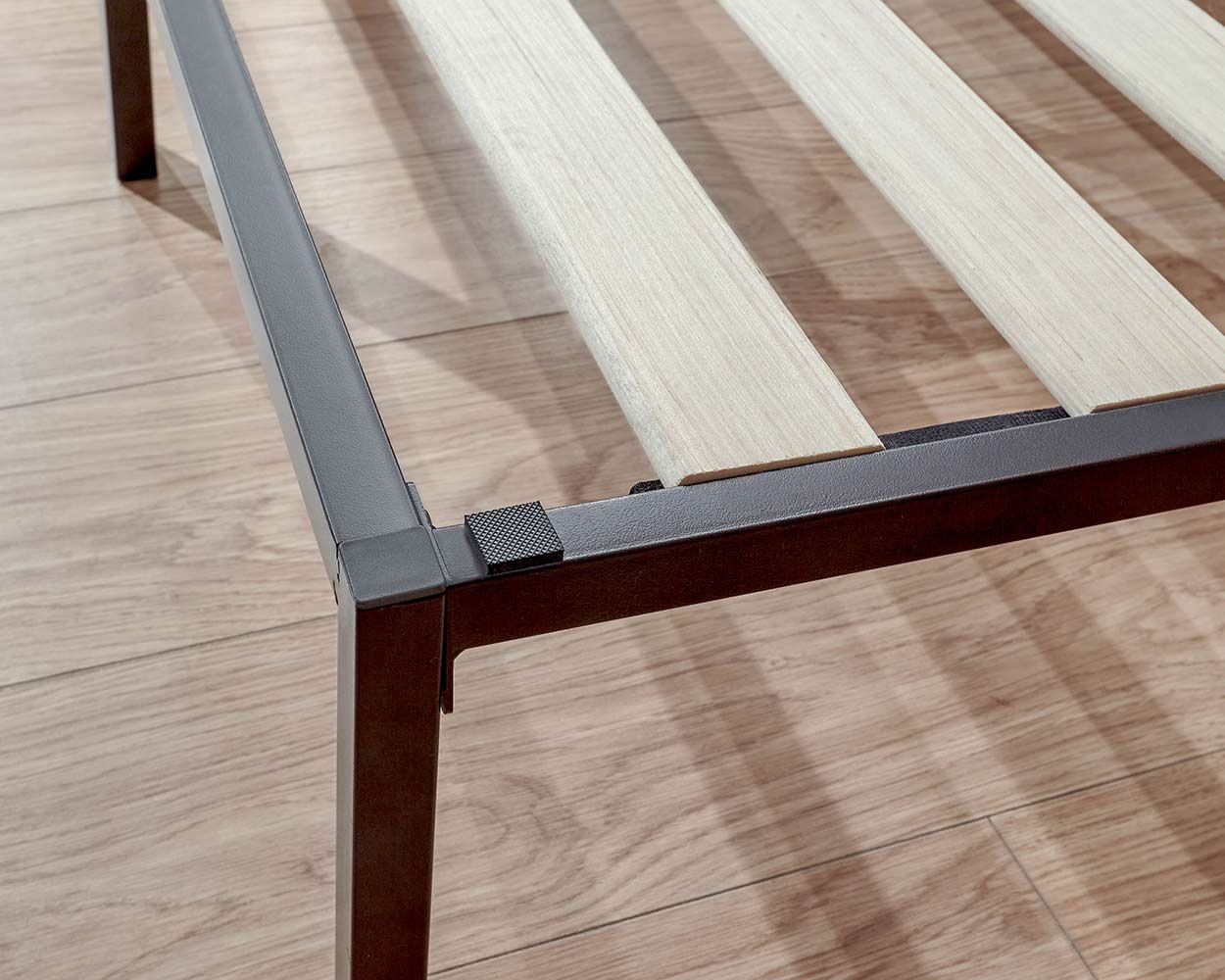 Kore Bedframe 135cm Black double bed frame close up of the corners