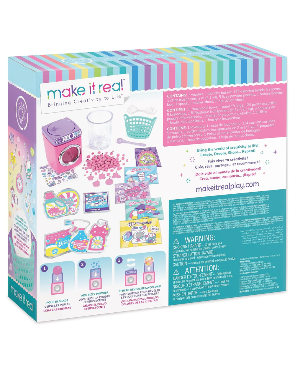 Make It Real Purrfect Wash N Bead DIY Bracelet Making Kit