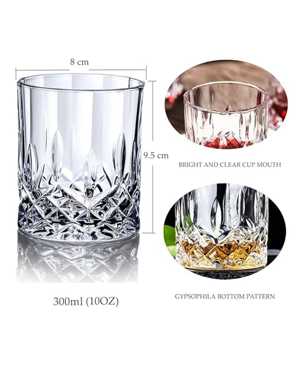 D&H Whiskey Glasses Set of 4 Gift Box
