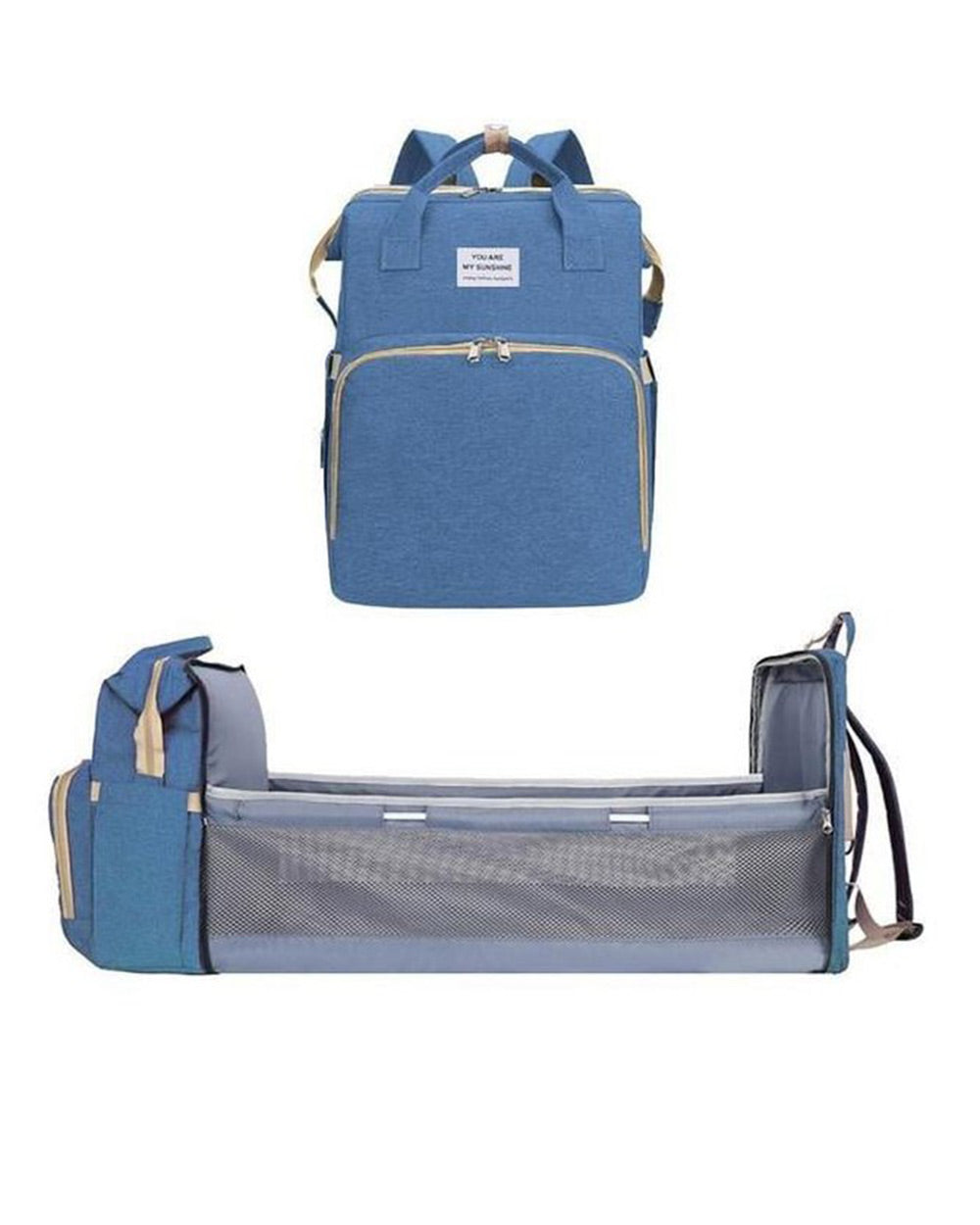 Leather Rucksack Kerikit Backpack Navy Leather Baby Changing