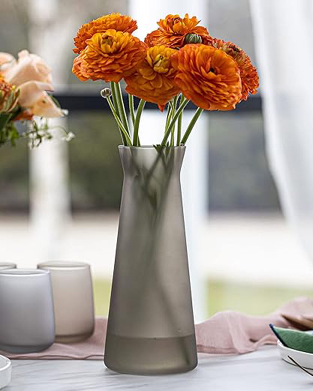 Trend For Home Glass Flower Vase 18cm Light Grey