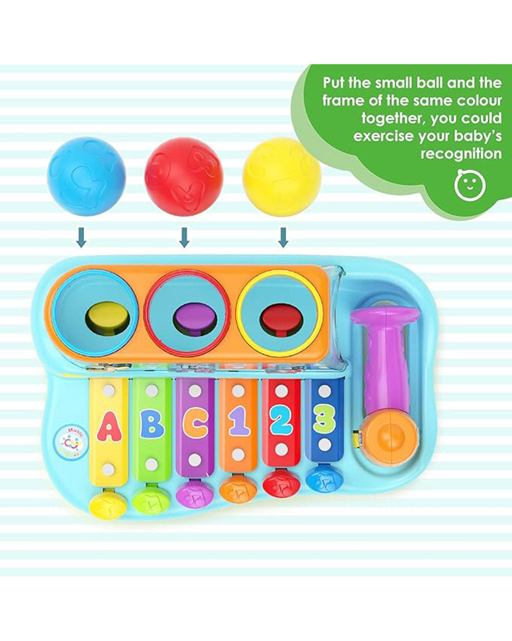 Play Pride Early Education Pop n Play 2 in 1 Xylophone Pound Ball