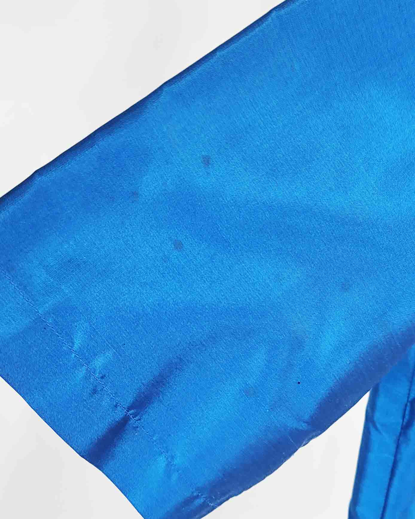 Retro Womens Blue Button Down Blouse Size 10