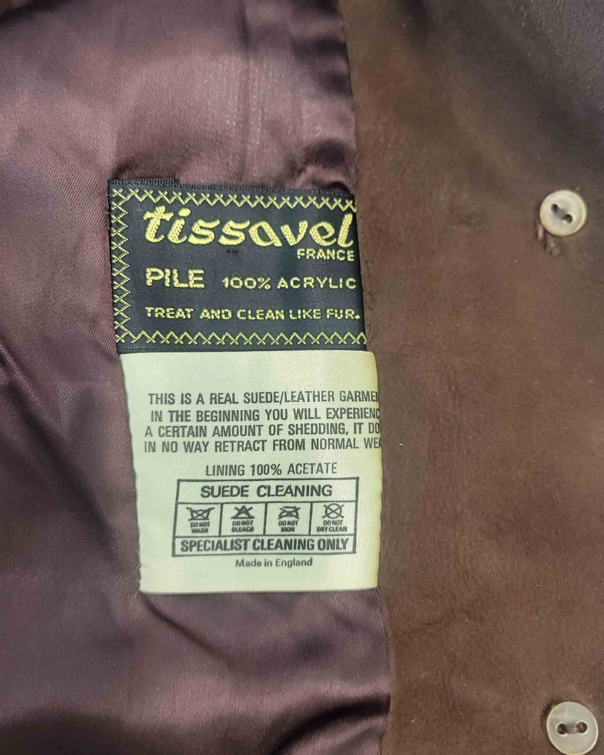 Womens Vintage Tissavel Brown Sude Leather Jacket