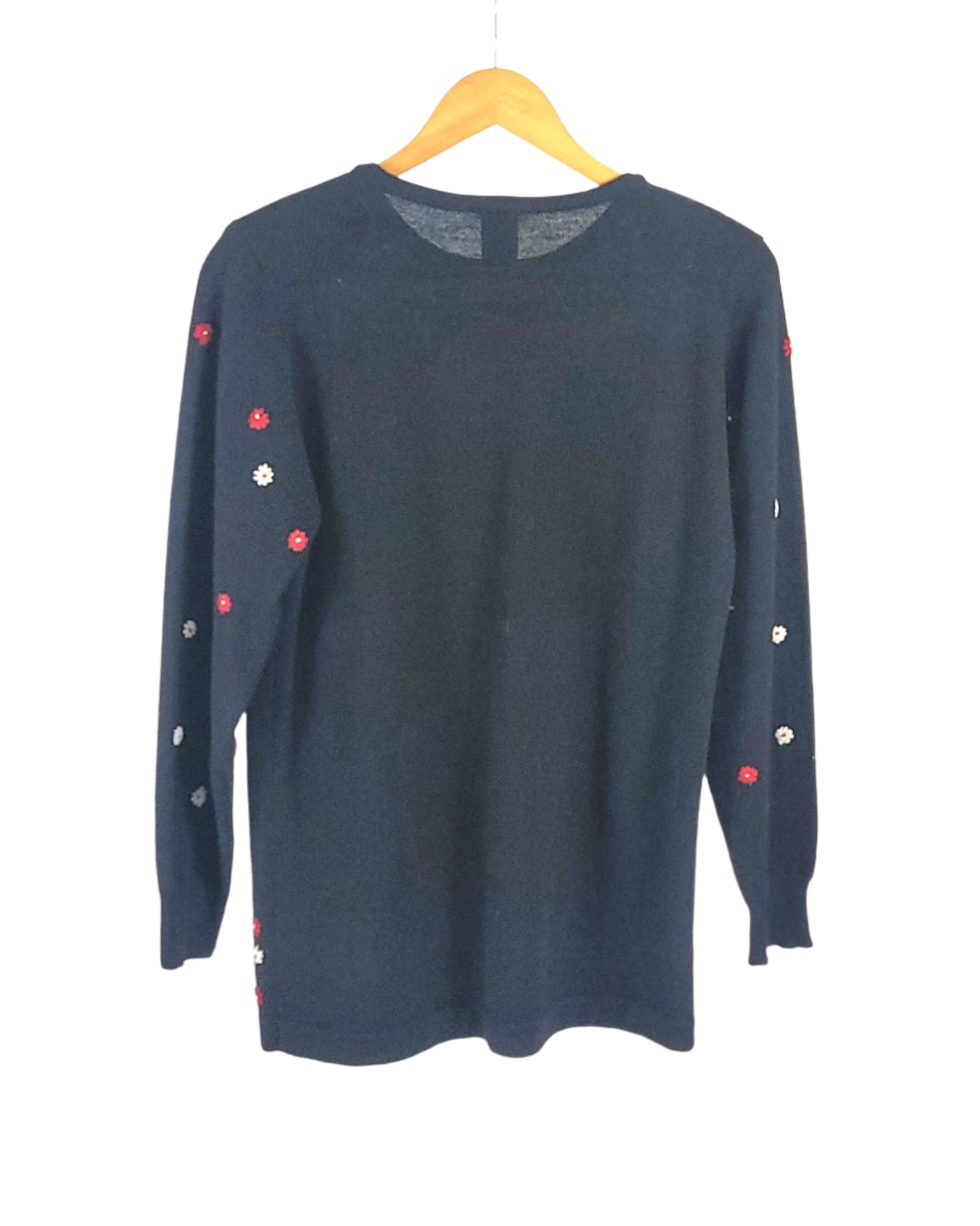 Womens Vintage Country Casual Black Jumper Small