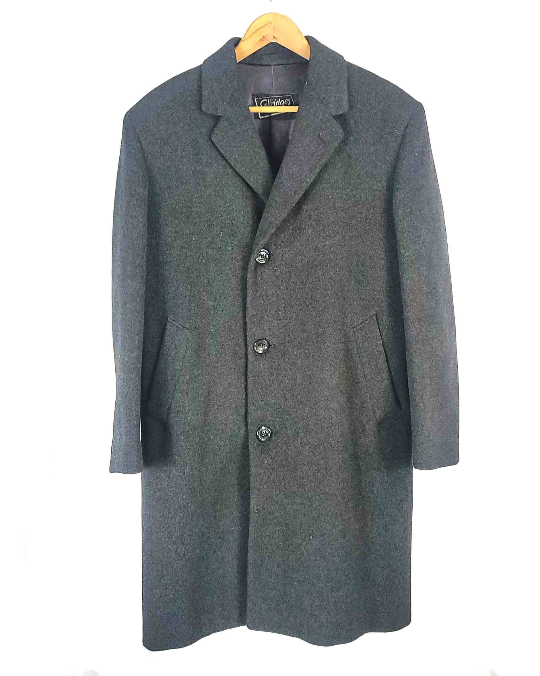 Mens Selfridges Long Over Coat Black