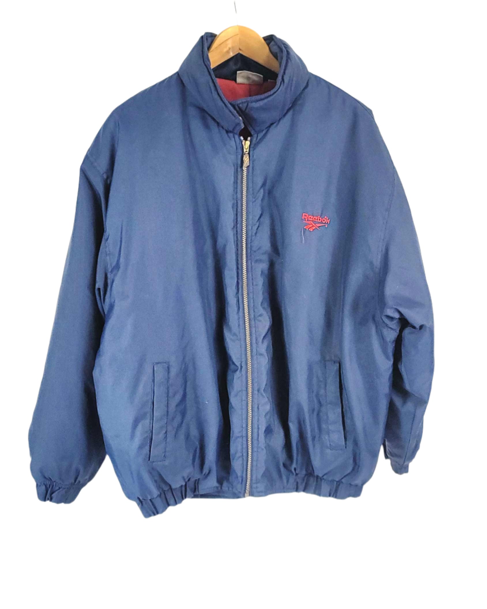 Mens Vintage Reebok Coach Jacket Blue Size XL