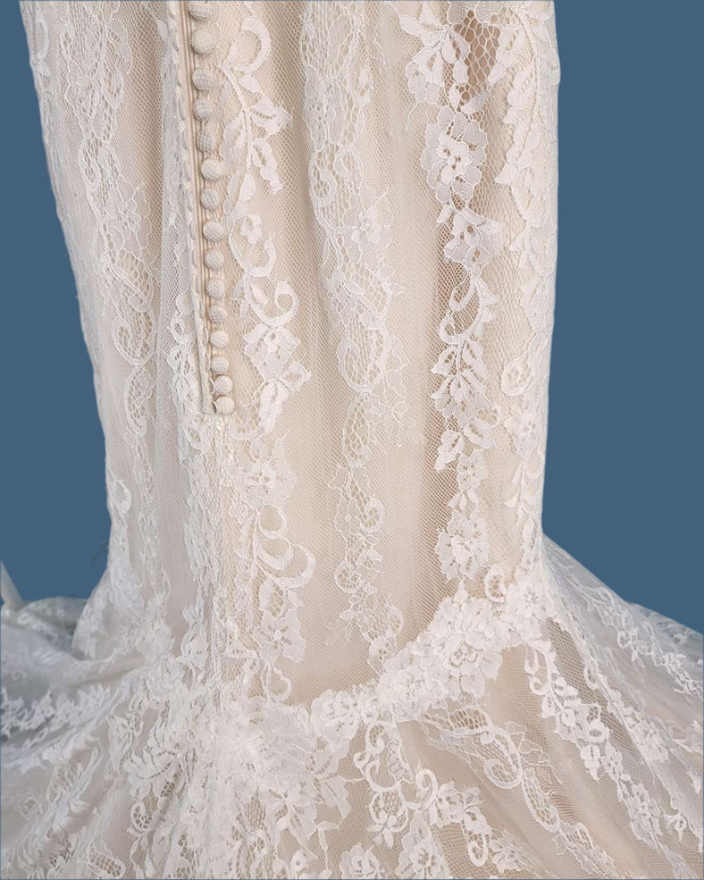 Jasmine Collection Champagne Fitted Strap Wedding Dress Size 8